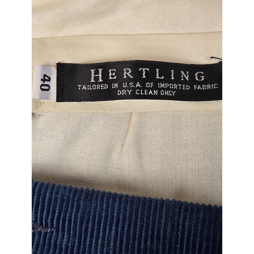 Hertling Mens Corduroy Pants Usa Hemmed Size 40 Cotton Blue - Picture 7 of 10